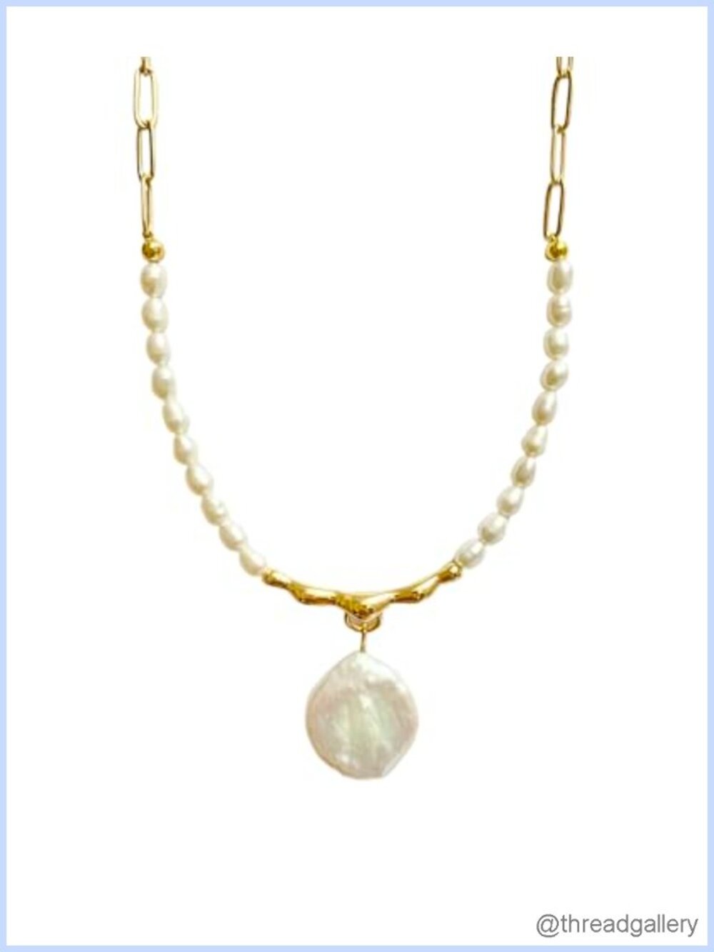 Baroque Pearl Necklace 14K Gold Plated Freshwater Statement Jewelry Wedding Gift